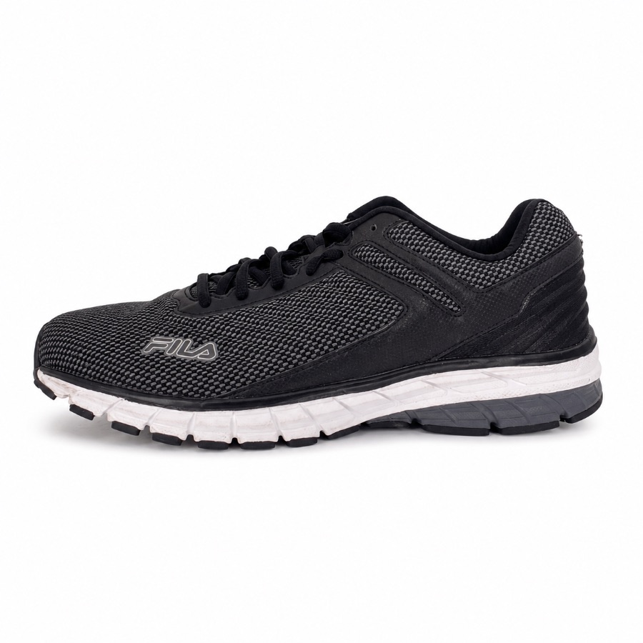Fila Mens Athletic Shoes Black/White Memory Foam Coolmax